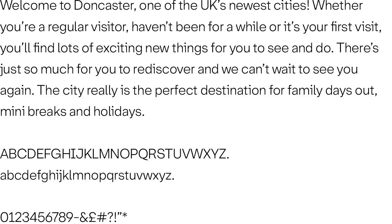 Visit Doncaster body copy font